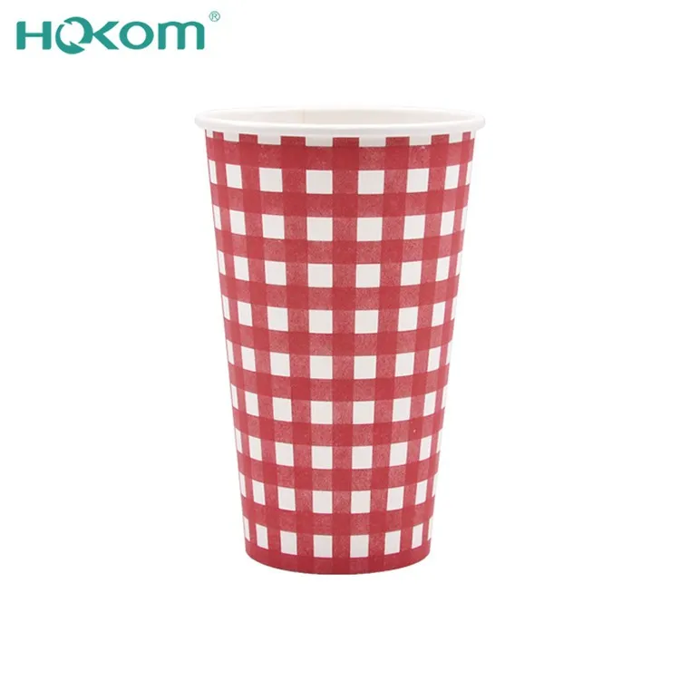 Engros 16oz enkelt vægpapir kopper til varm te juice mælk kaffelogo og størrelse til mineralvand uden låg